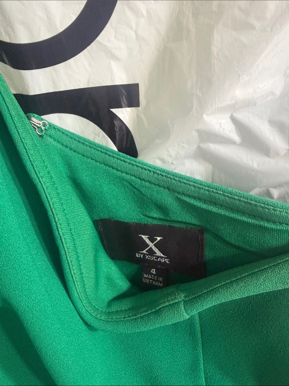 Xscape Emerald One-Shoulder Ruffle Gown - Picture 2 of 2